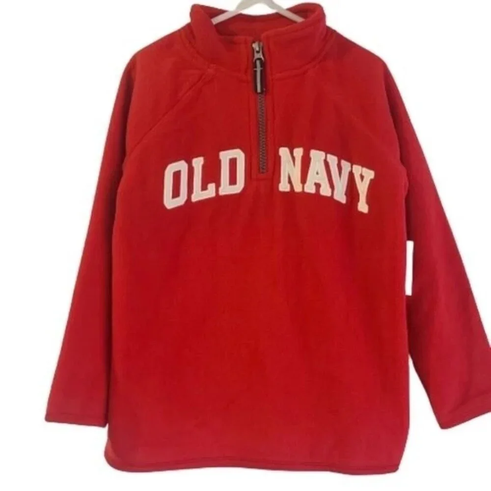 Old Navy Red Long Sleeve 1/4 Zip Fleece Pullover Boys Size 5T New